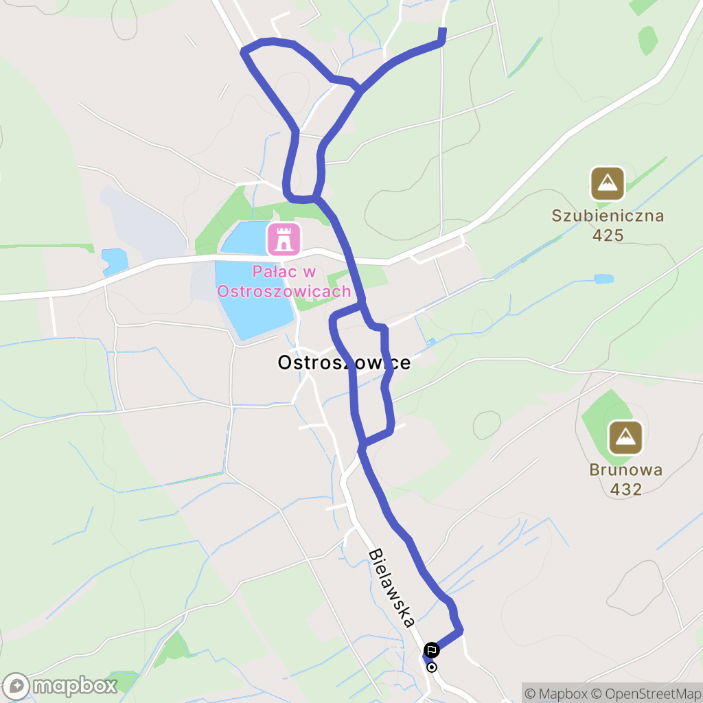 Ostroszowice: mapa trasy - Poland