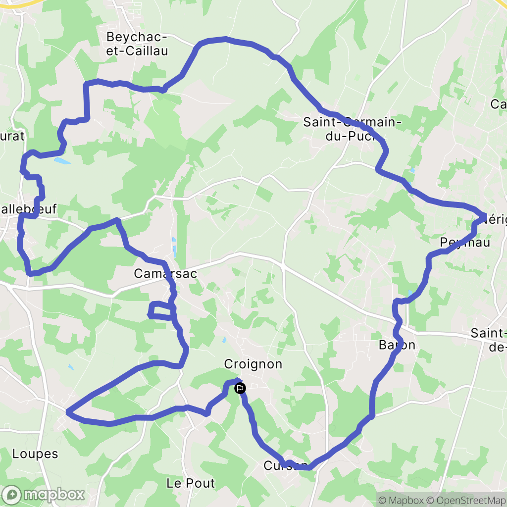Croignon : carte du parcours de randonnée - France