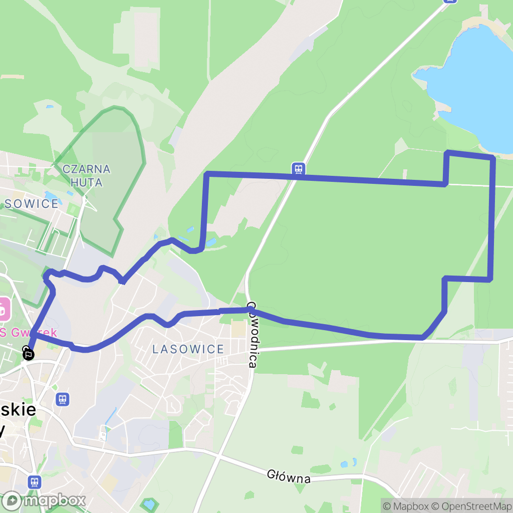 Tarnowskie Góry: mapa trasy - Poland