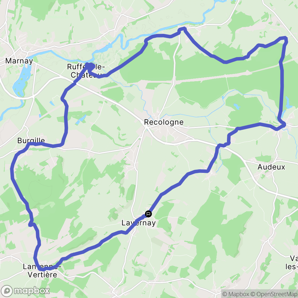 Lavernay : carte du parcours de randonnée - France