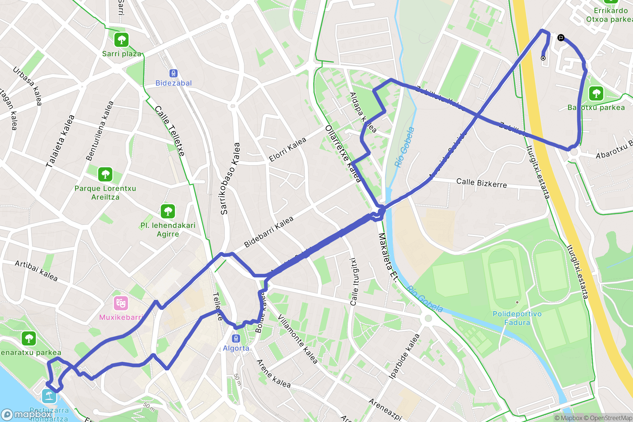  : carte du parcours de randonnée - Spain