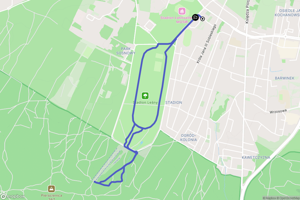 Kielce: mapa trasy - Poland