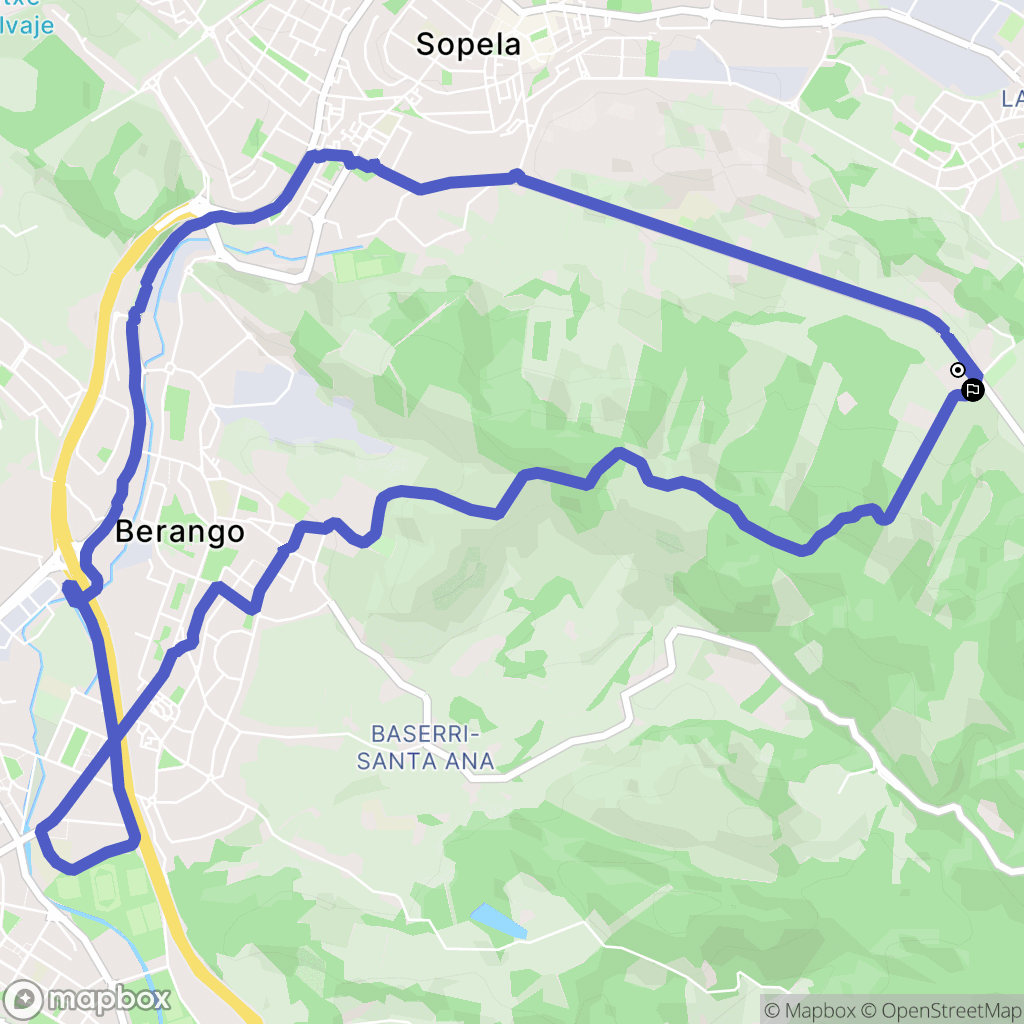Sopela : carte du parcours de randonnée - Spain