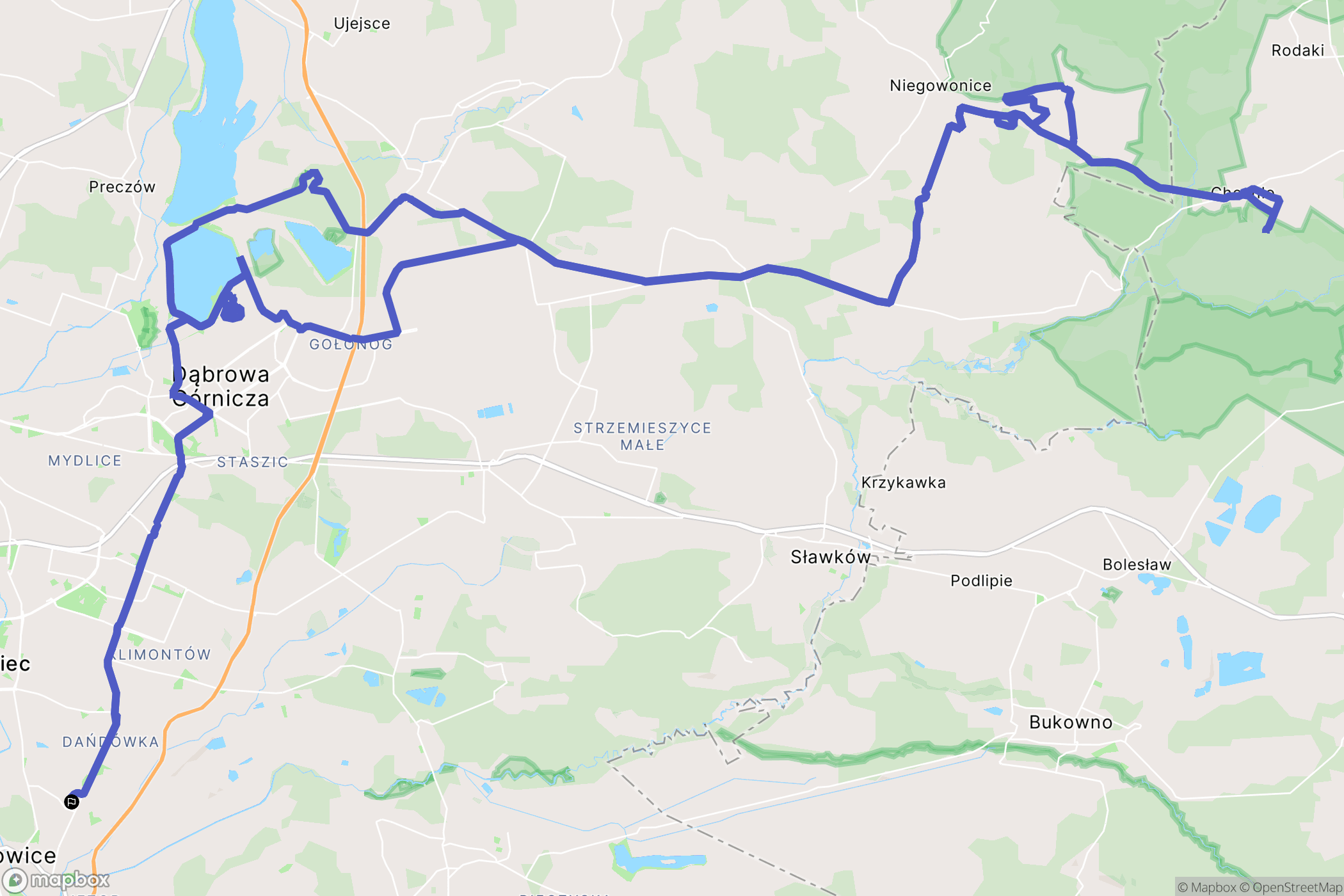 Sosnowiec: mapa trasy - Poland
