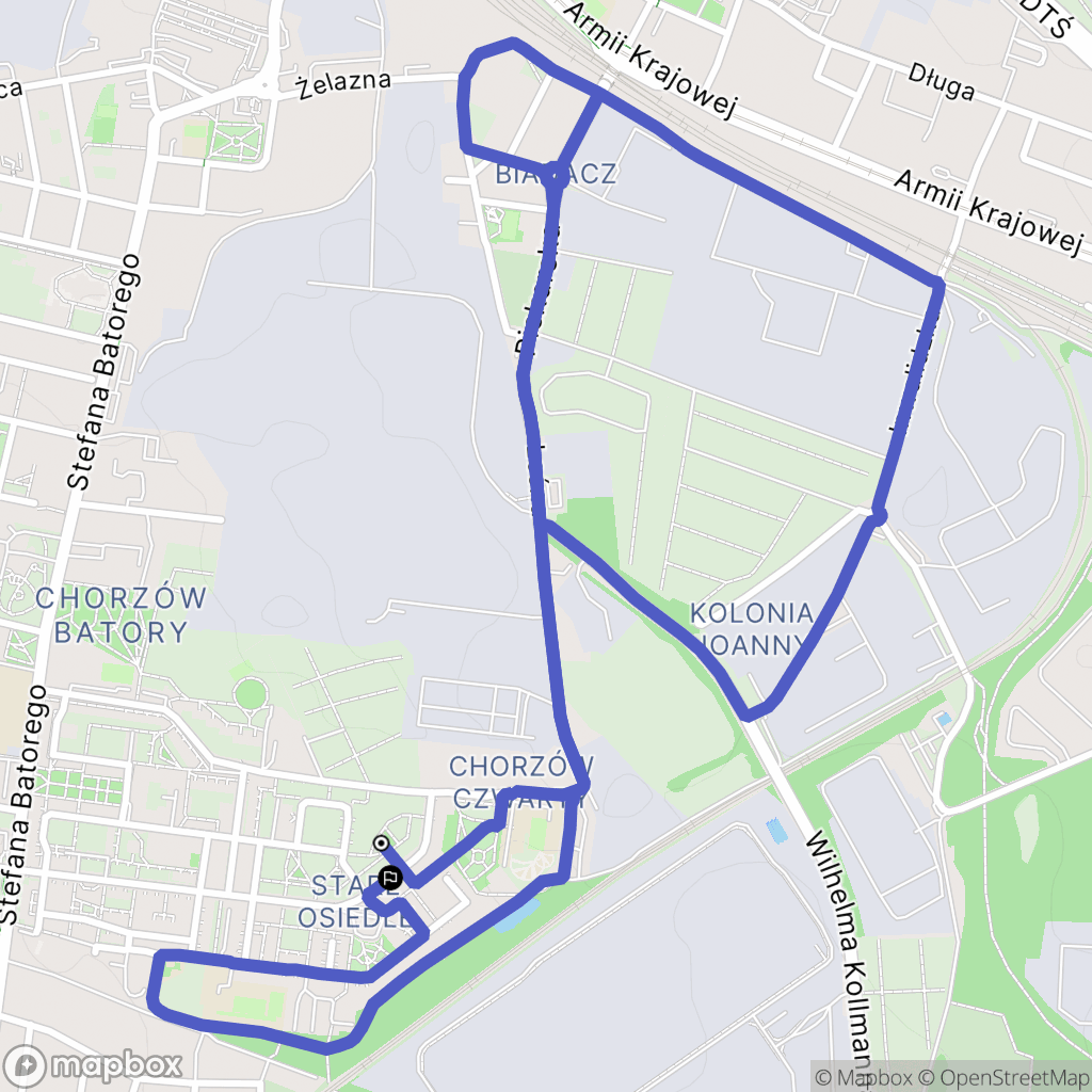 Chorzów: mapa trasy - Poland