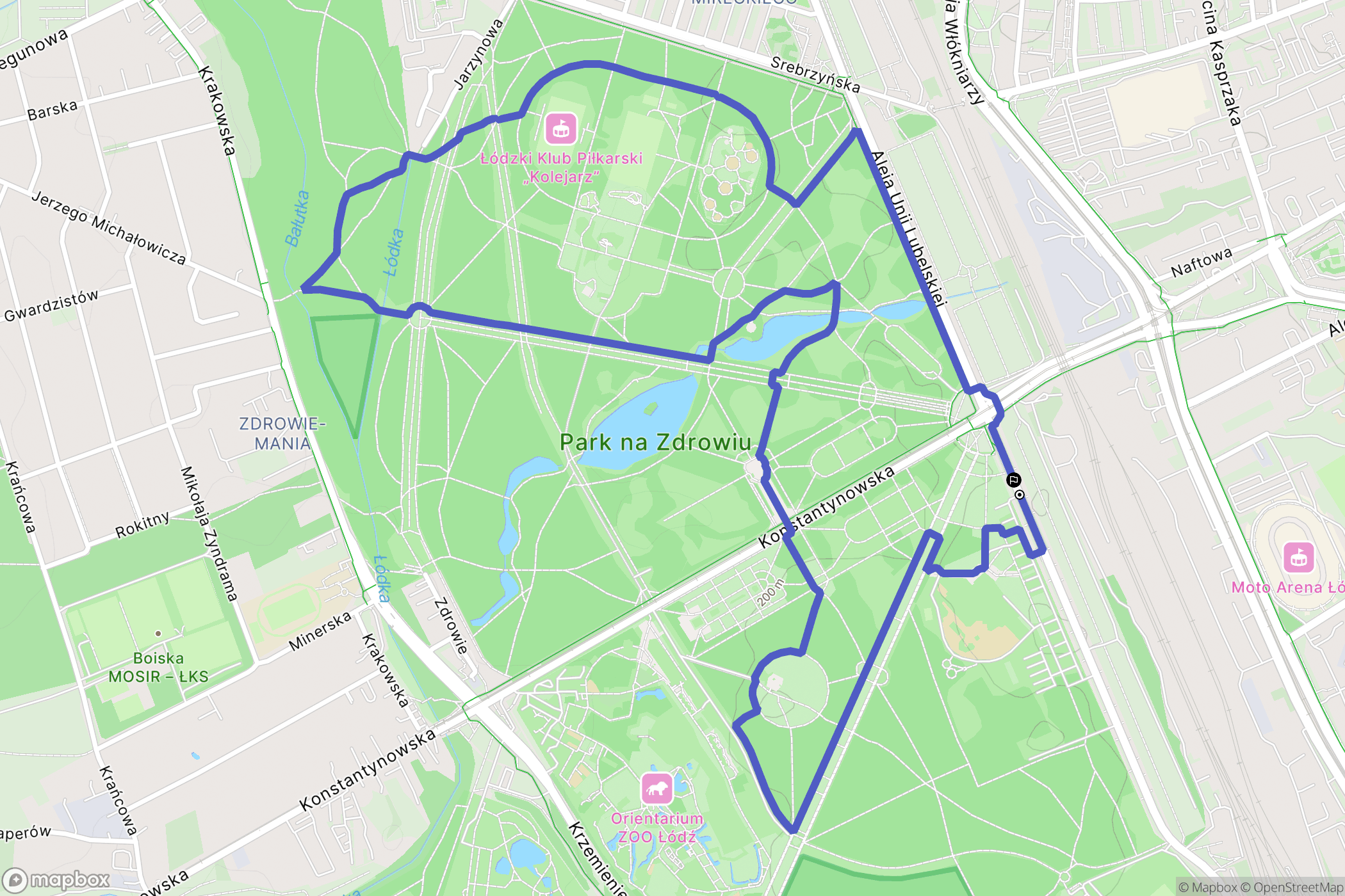Łódź: mapa trasy - Poland