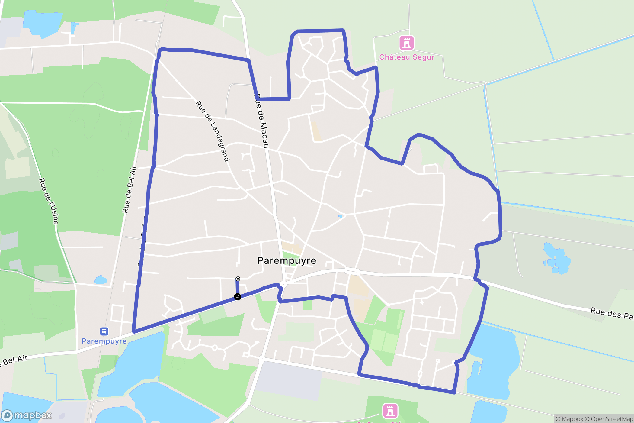 Parempuyre : carte du parcours de randonnée - France