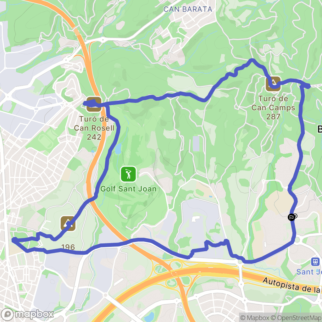 Sant Cugat del Vallès : carte du parcours de randonnée - Spain