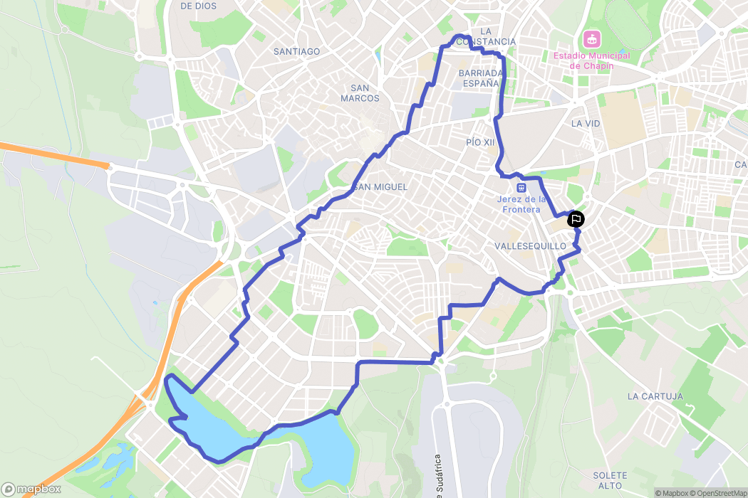 Jerez de la Frontera : carte du parcours de randonnée - Spain