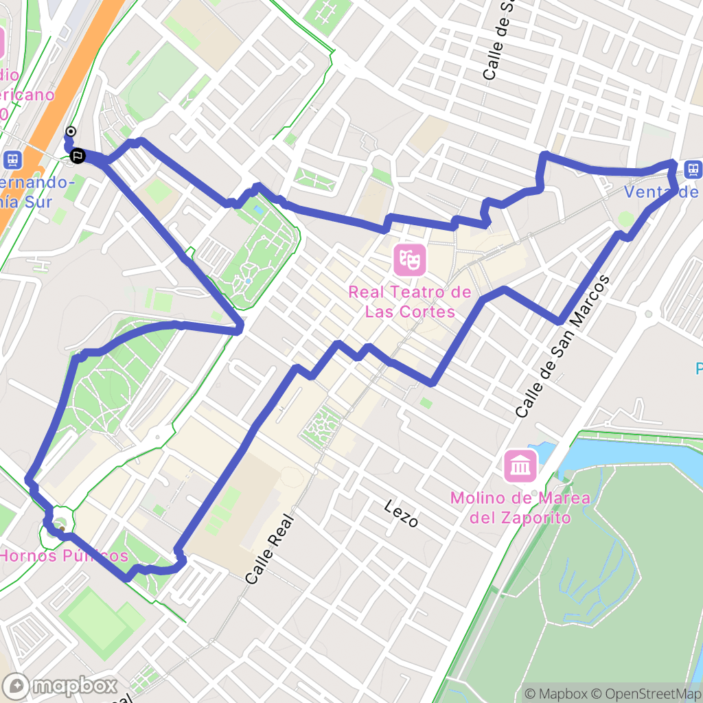 San Fernando : carte du parcours de randonnée - Spain