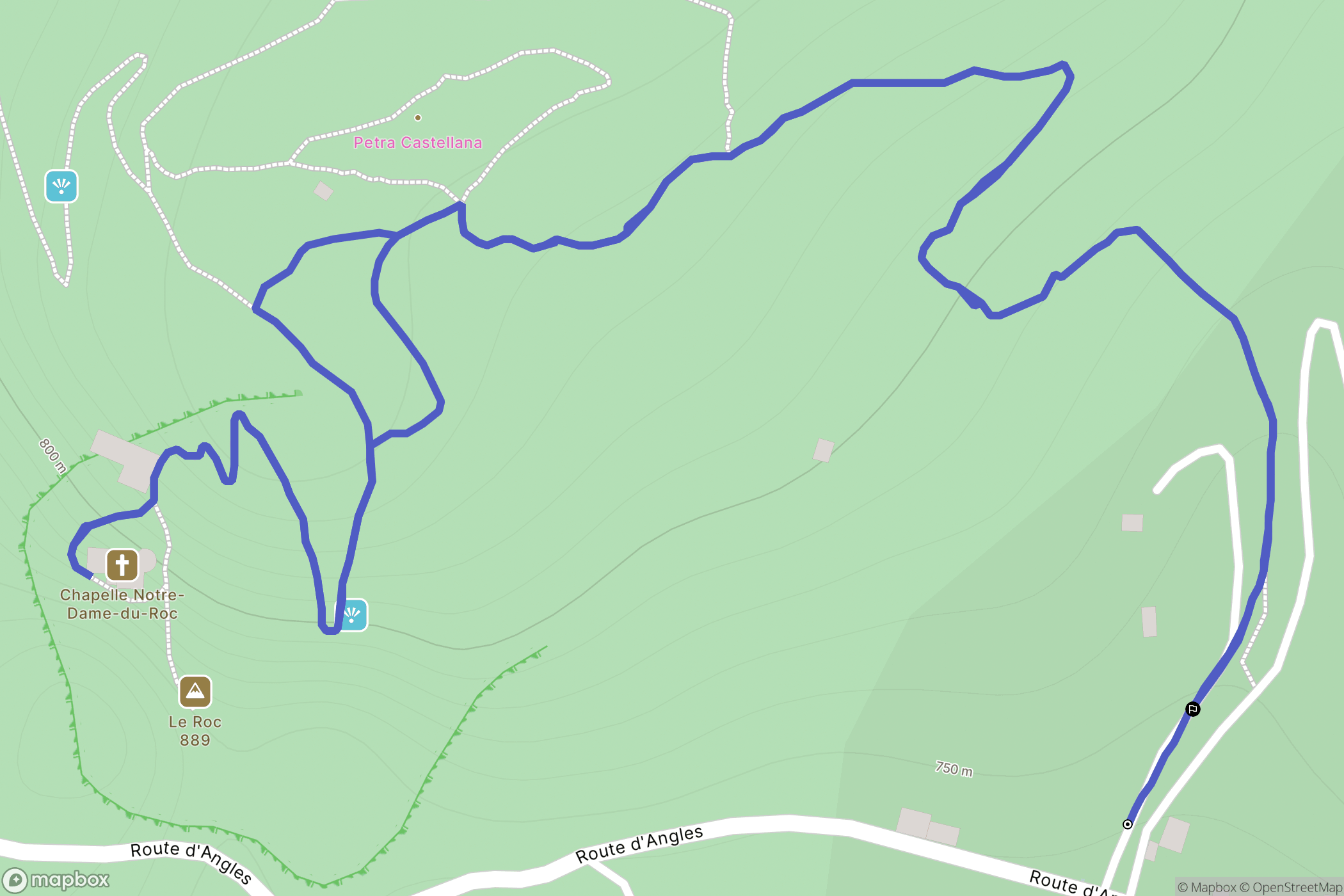 Castellane : carte du parcours de randonnée - France