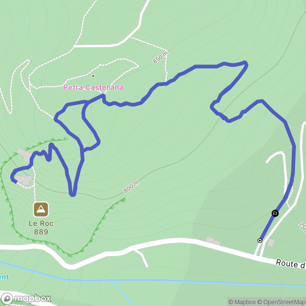 Castellane : carte du parcours de randonnée - France