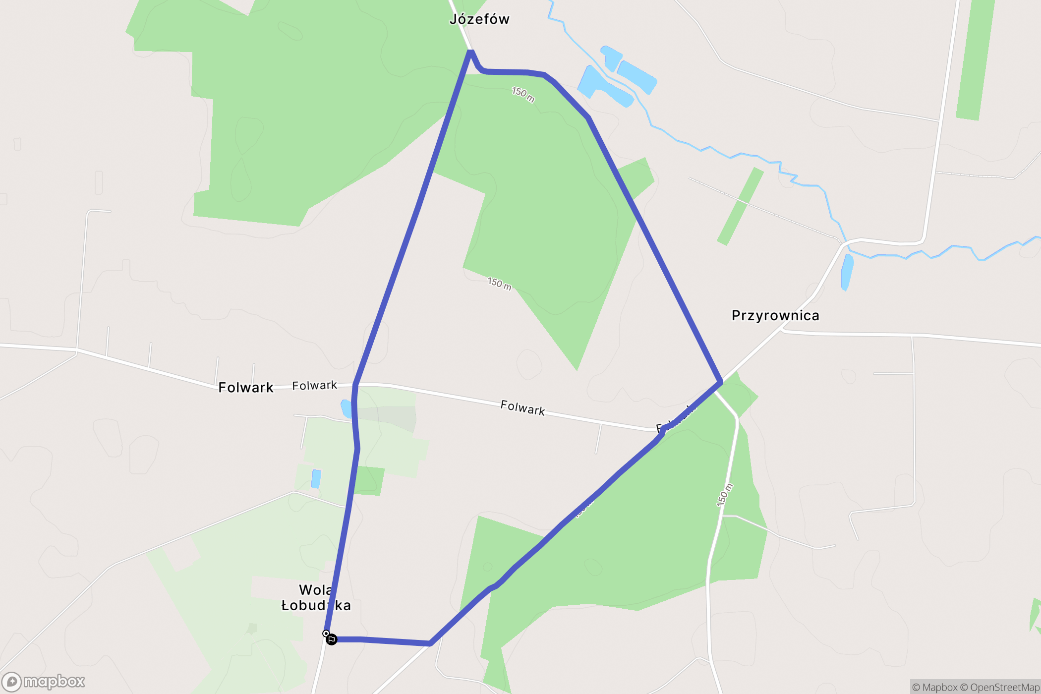 Wola Łobudzka: mapa trasy - Poland