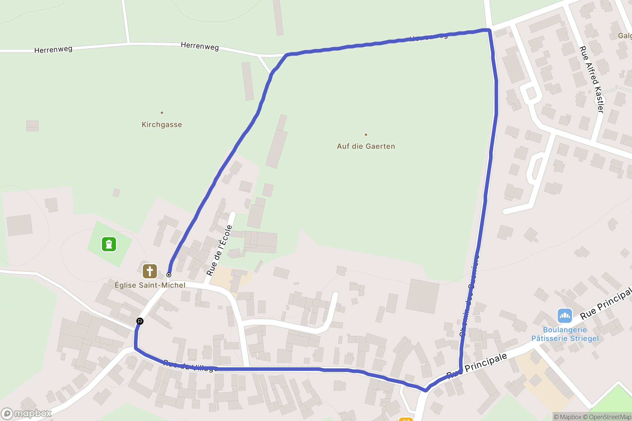 Kurtzenhouse : carte du parcours de randonnée - France