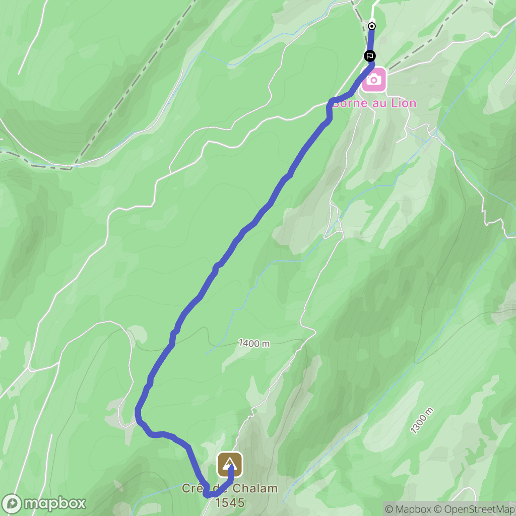 La Pesse : carte du parcours de randonnée - France