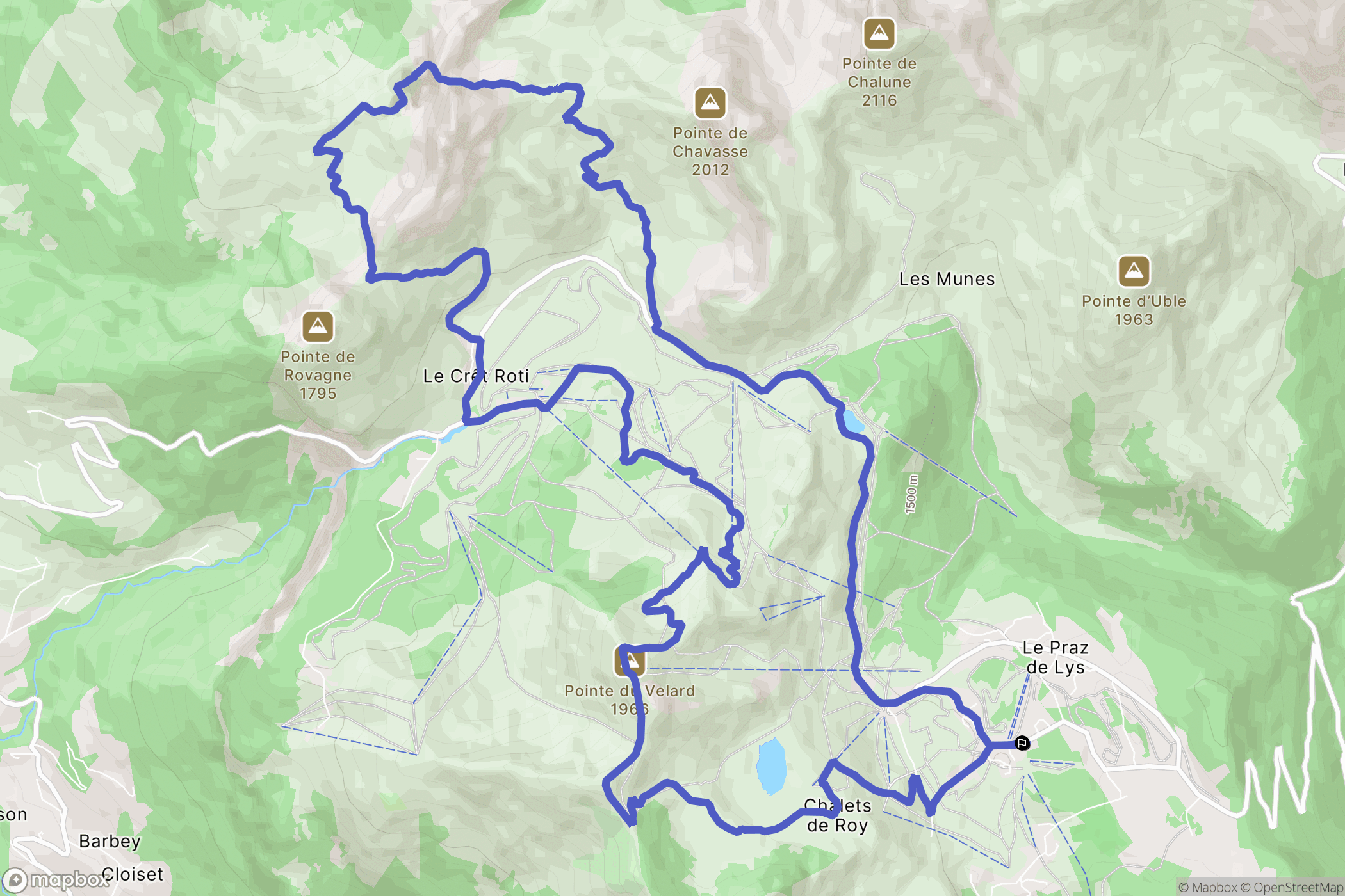 Taninges : carte du parcours de randonnée - France