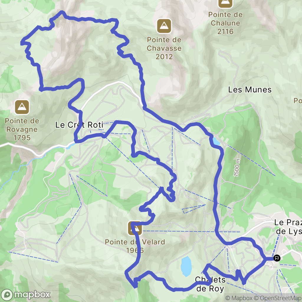 Taninges : carte du parcours de randonnée - France