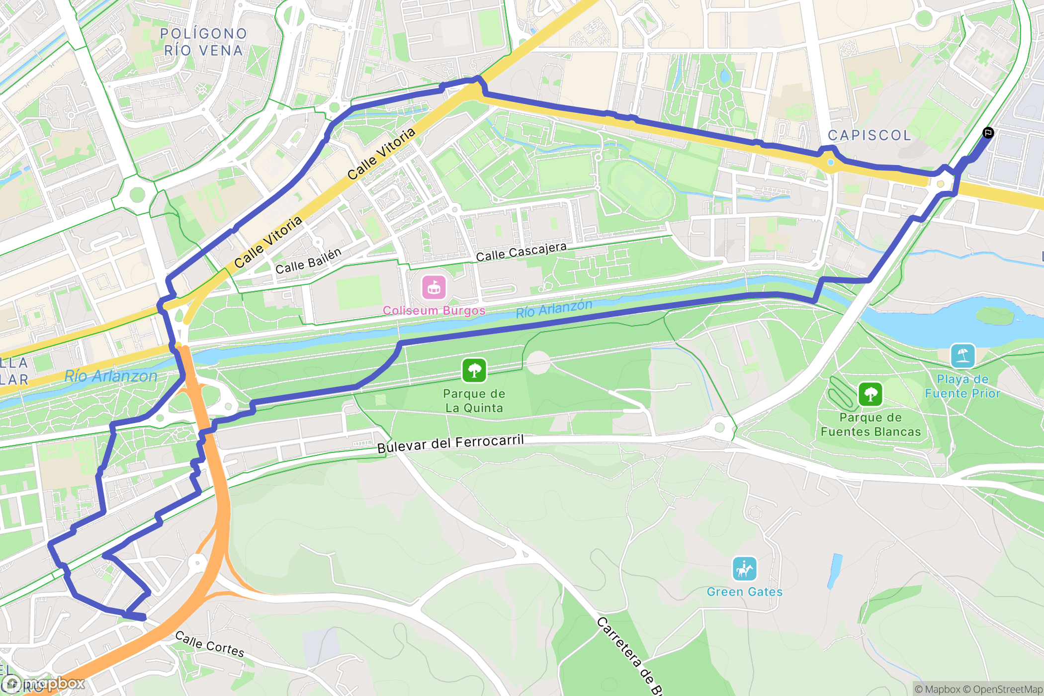 Burgos : carte du parcours de randonnée - Spain