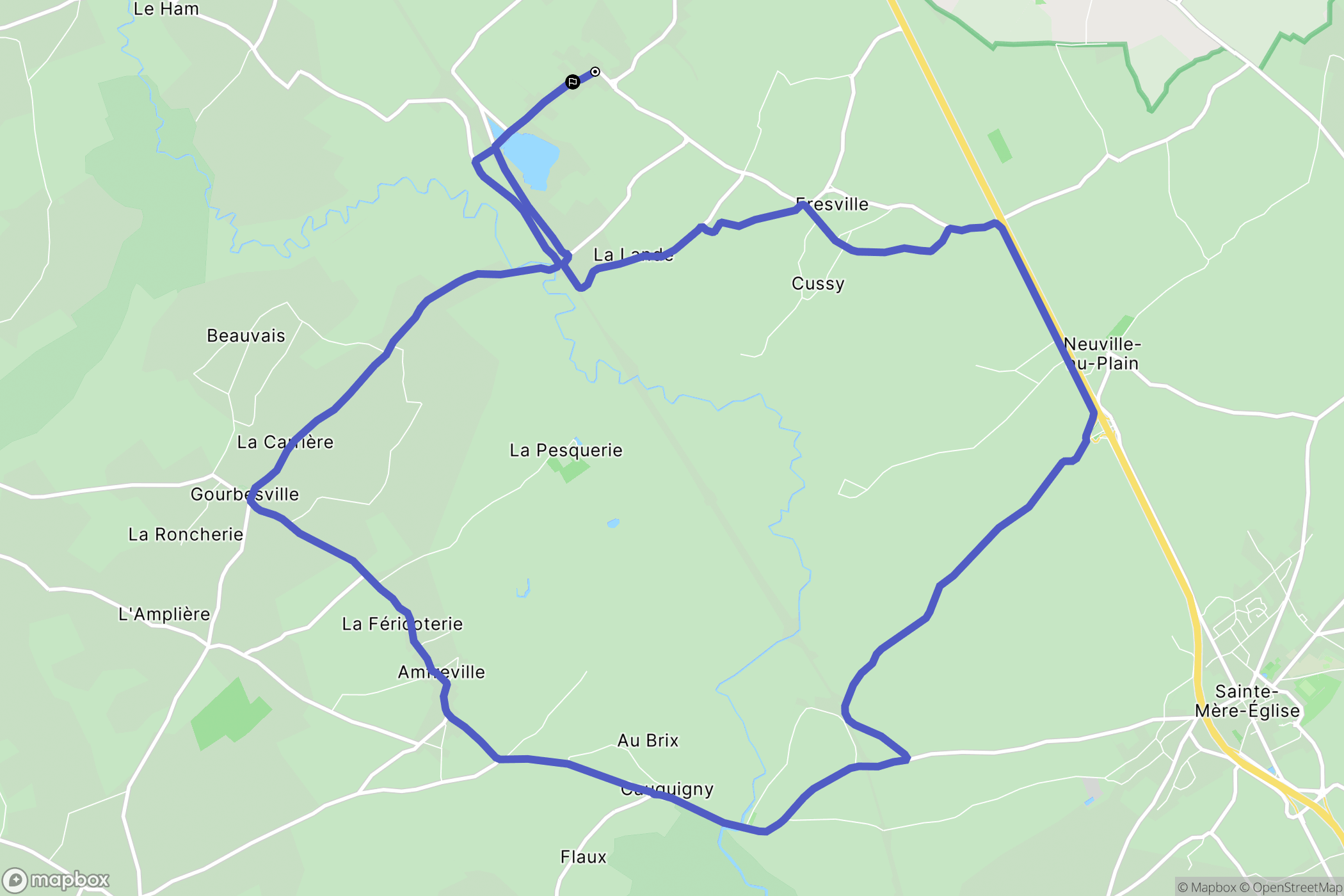 Fresville : carte du parcours de randonnée - France