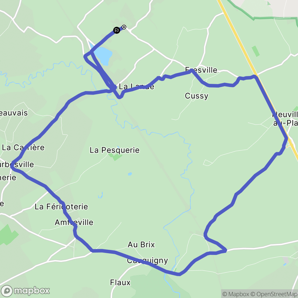 Fresville : carte du parcours de randonnée - France