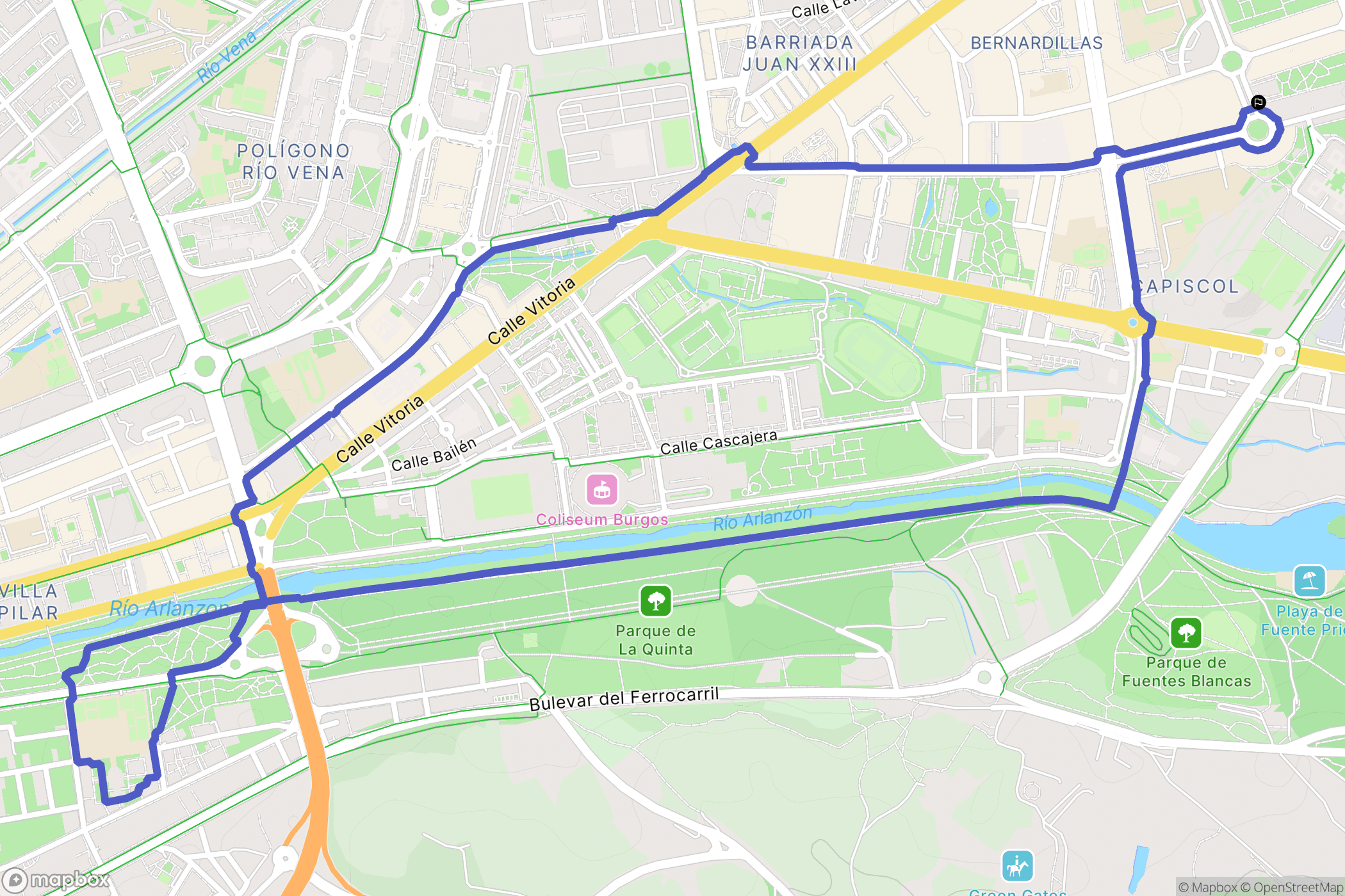 Burgos : carte du parcours de randonnée - Spain