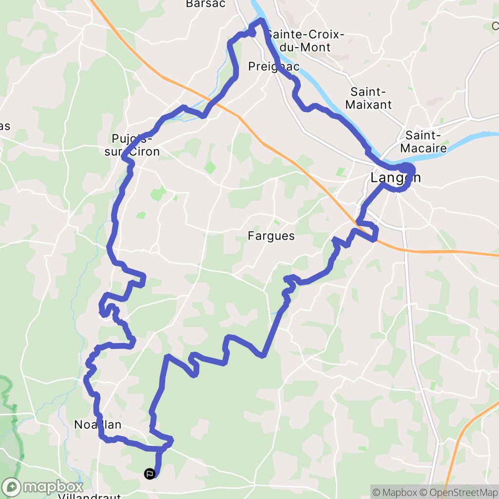 Noaillan : carte du parcours de randonnée - France
