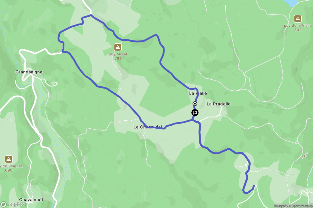 Grandsaigne : carte du parcours de randonnée - France