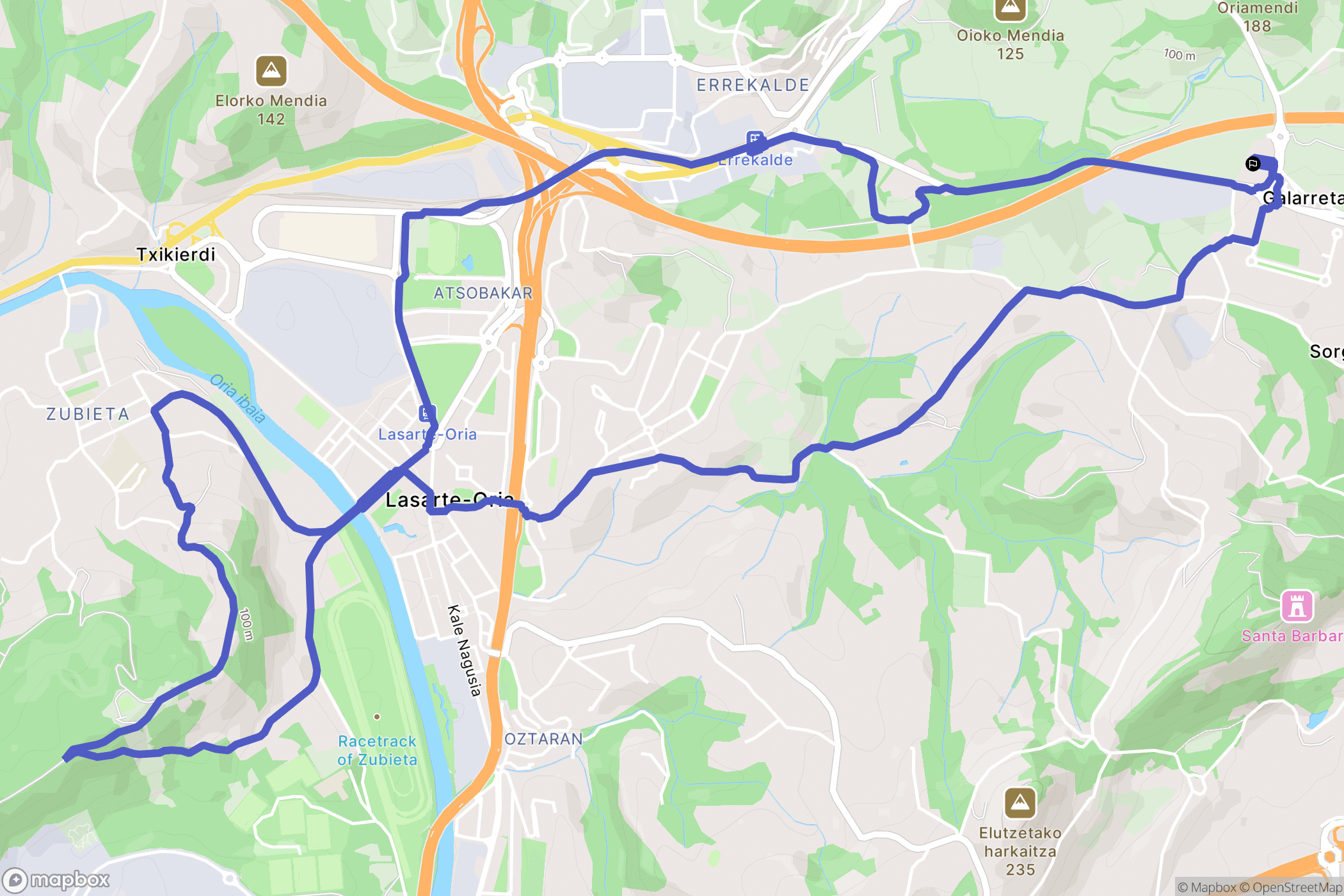 Hernani : carte du parcours de randonnée - Spain