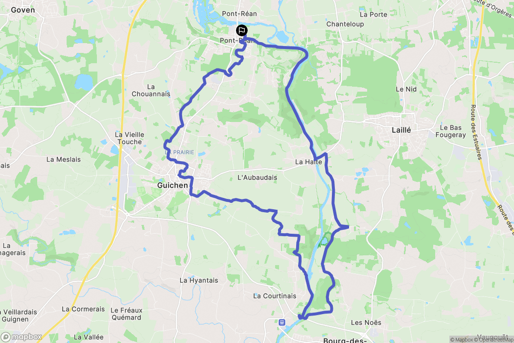 Guichen : carte du parcours de randonnée - France