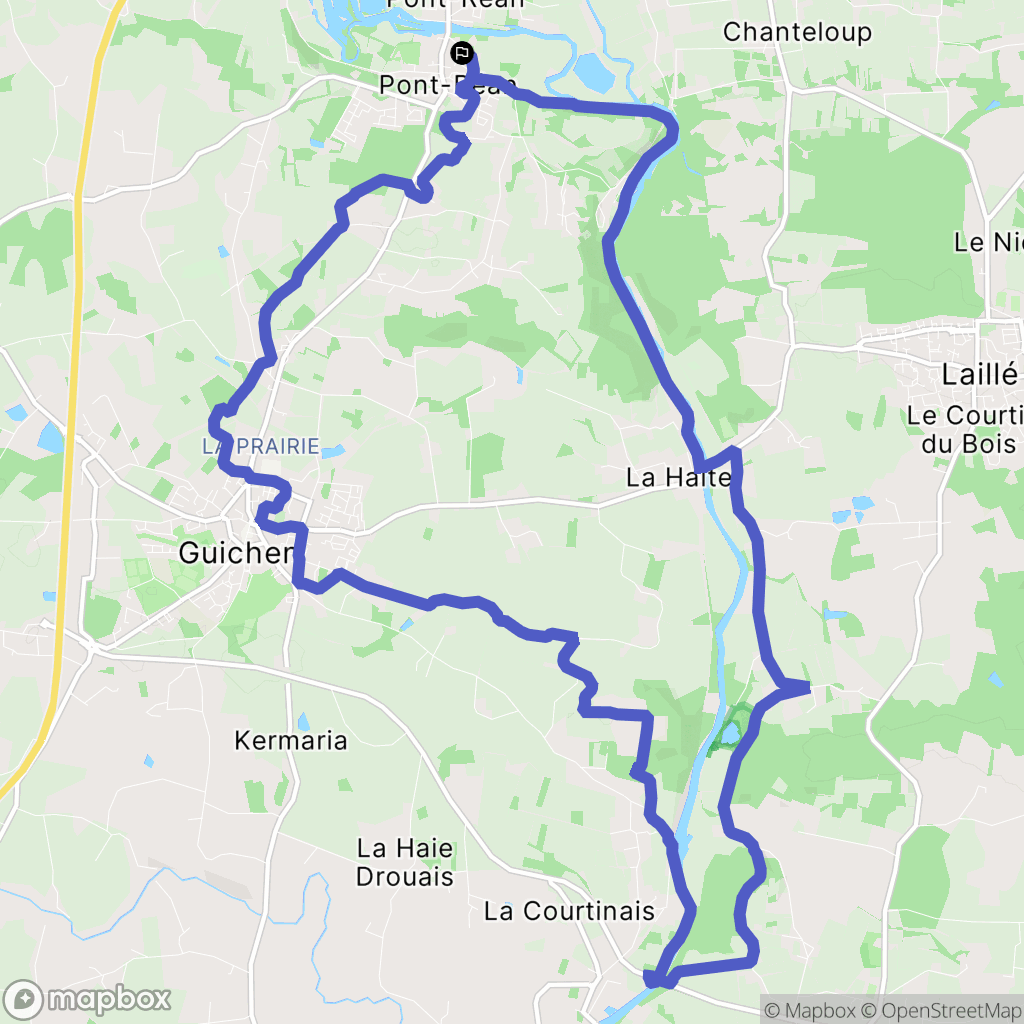 Guichen : carte du parcours de randonnée - France