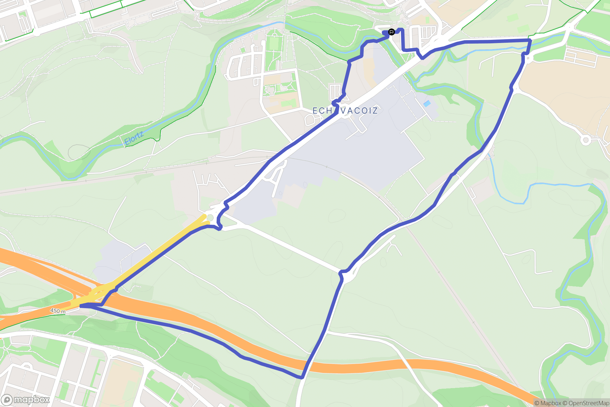 Pamplona : carte du parcours de randonnée - Spain