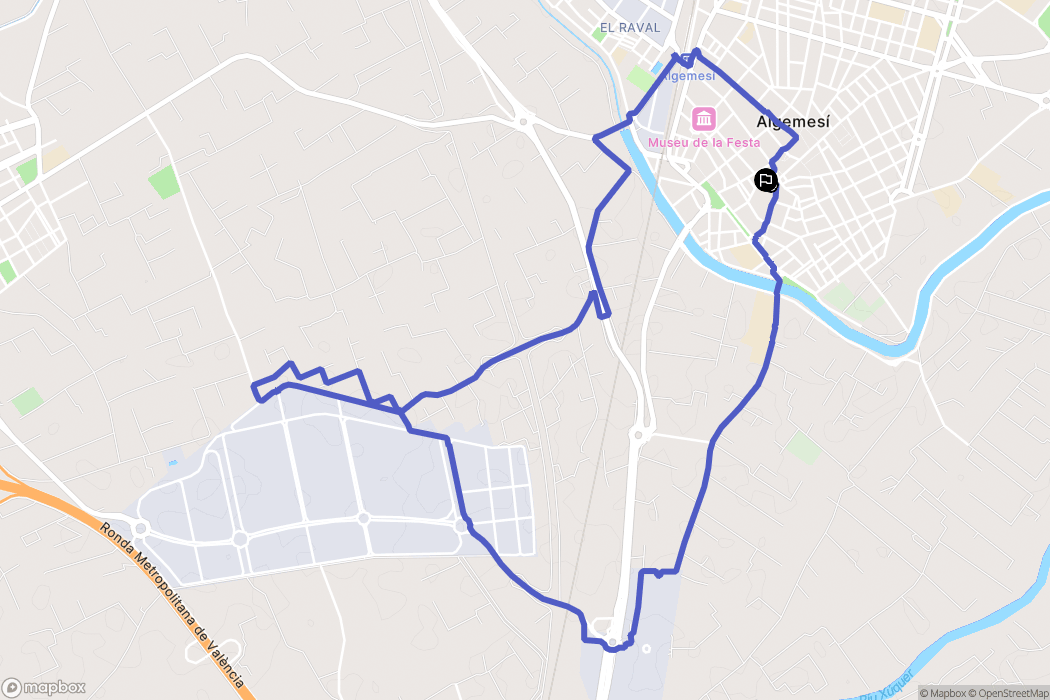 Algemesí : carte du parcours de randonnée - Spain