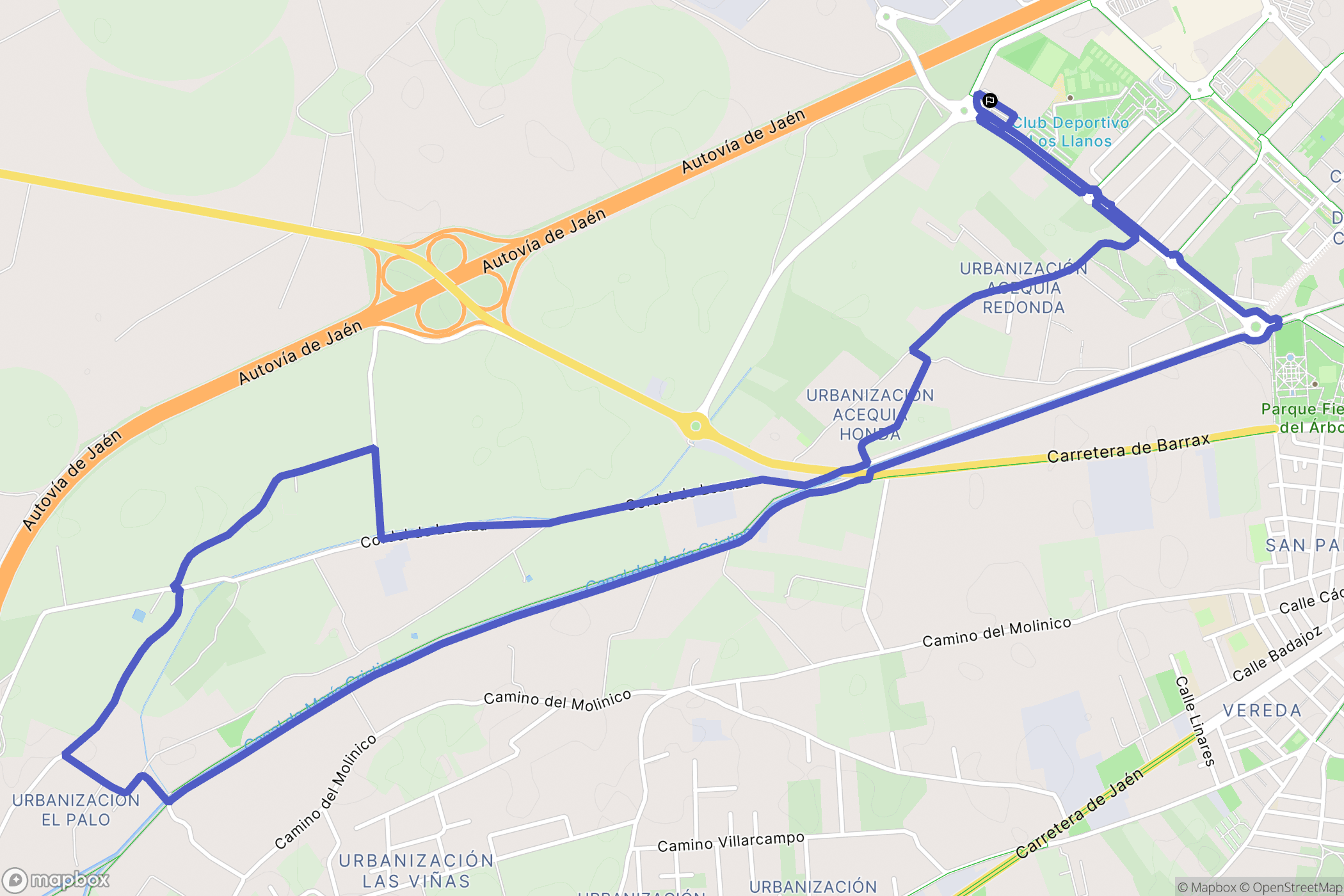 Albacete : carte du parcours de randonnée - Spain