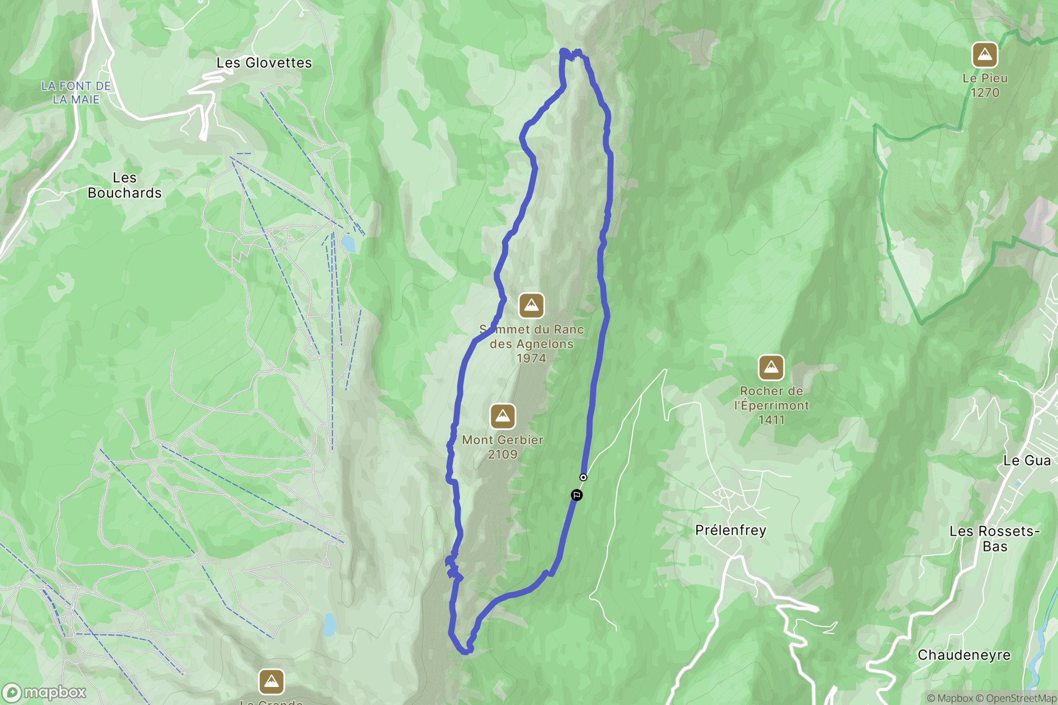 Le Gua : carte du parcours de randonnée - France
