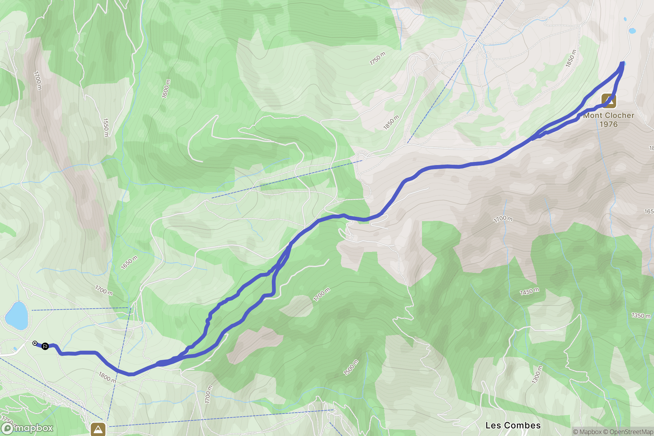 Hauteluce : carte du parcours de randonnée - France