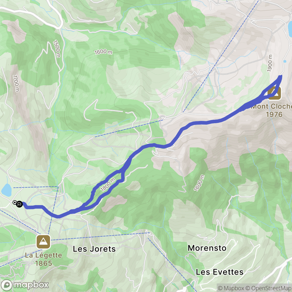 Hauteluce : carte du parcours de randonnée - France