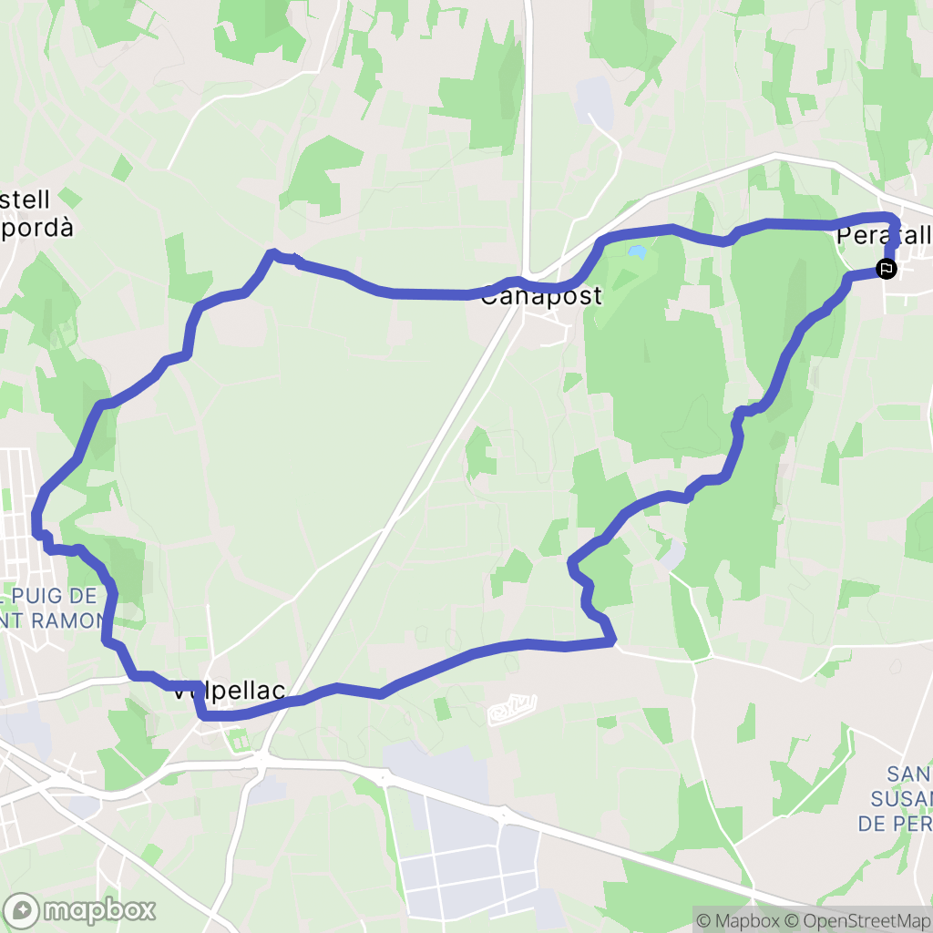 Peratallada : carte du parcours de randonnée - Spain