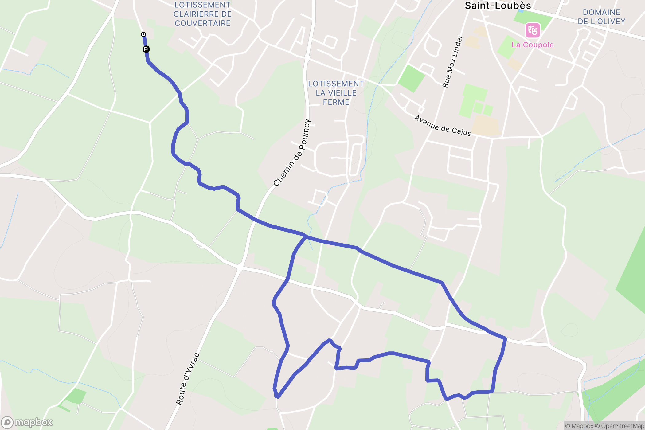 Saint-Loubès : carte du parcours de randonnée - France