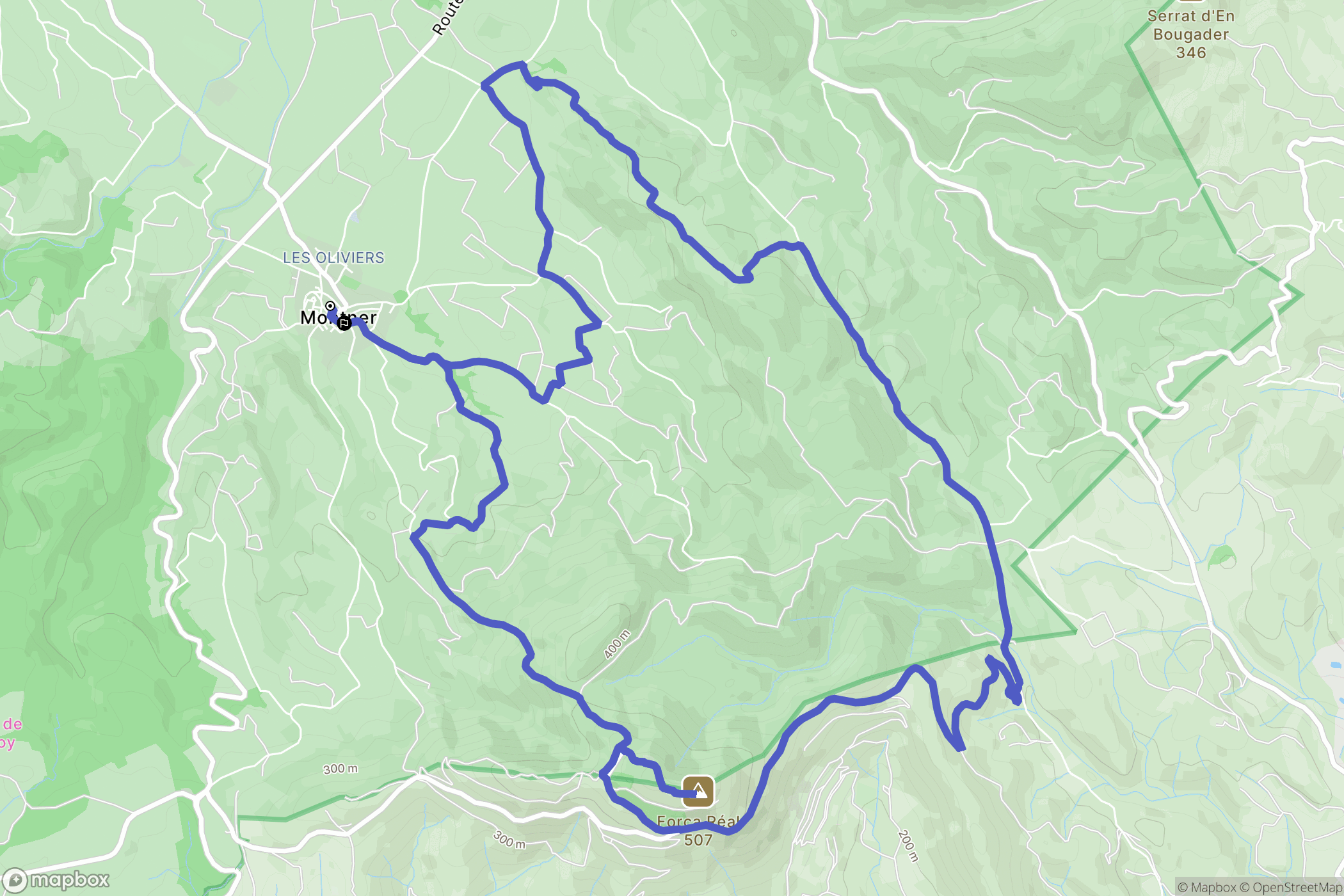 Montner : carte du parcours de randonnée - France