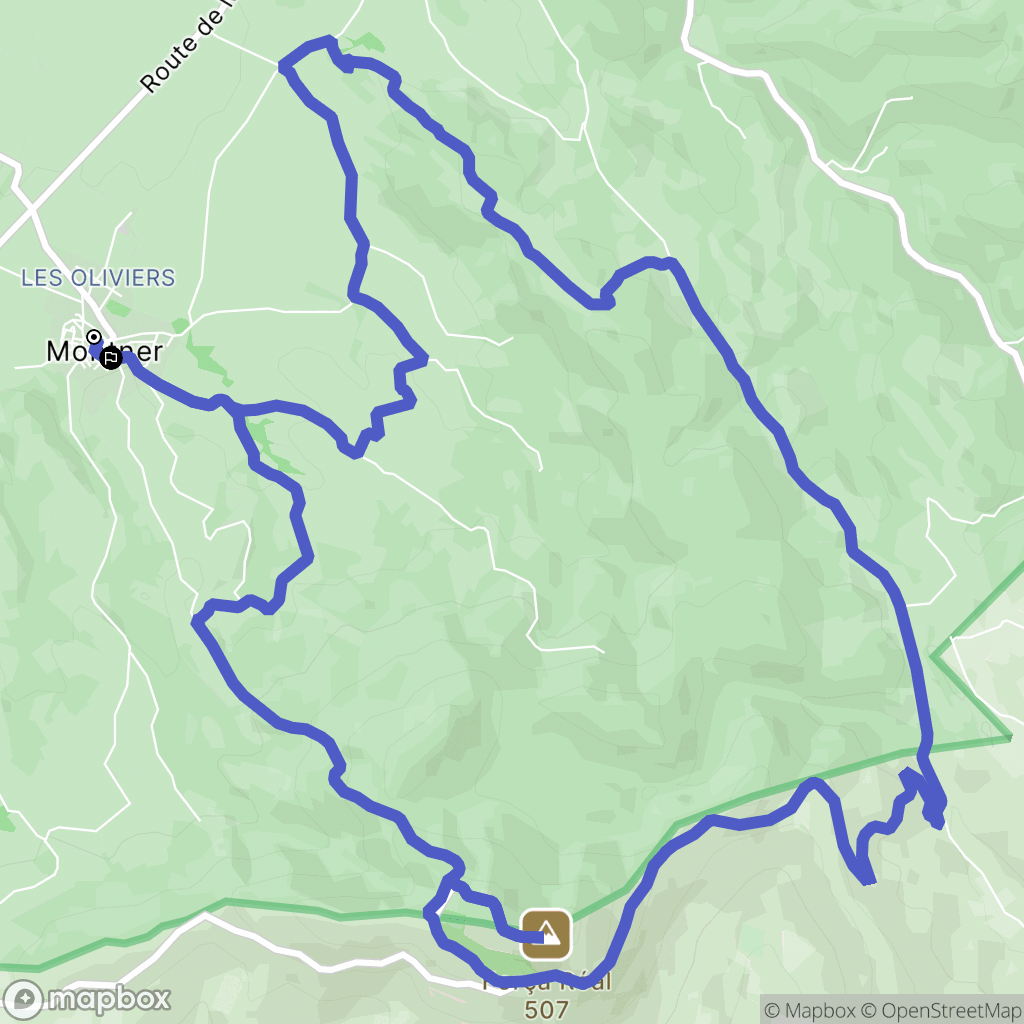 Montner : carte du parcours de randonnée - France