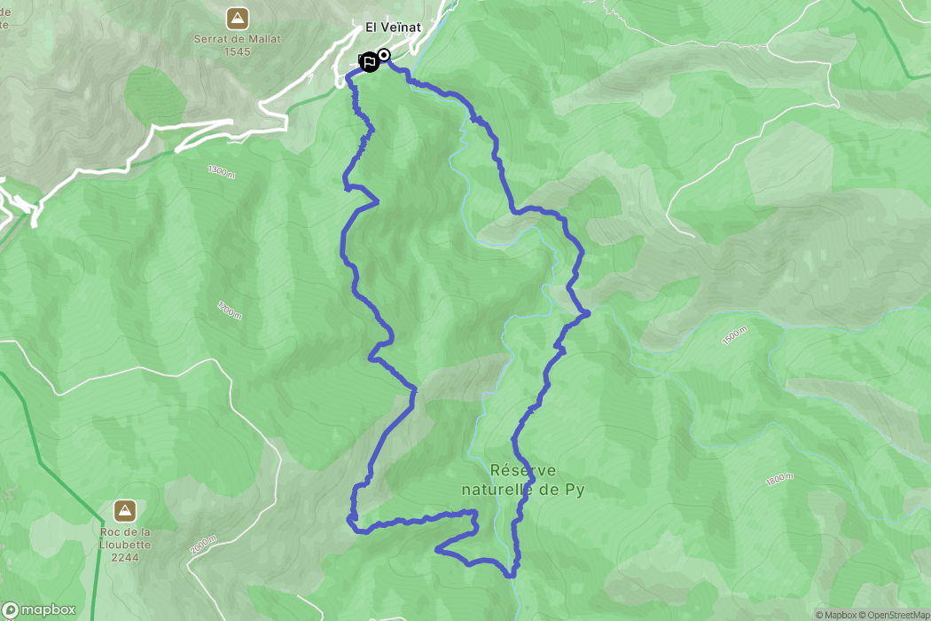 Py : carte du parcours de randonnée - France