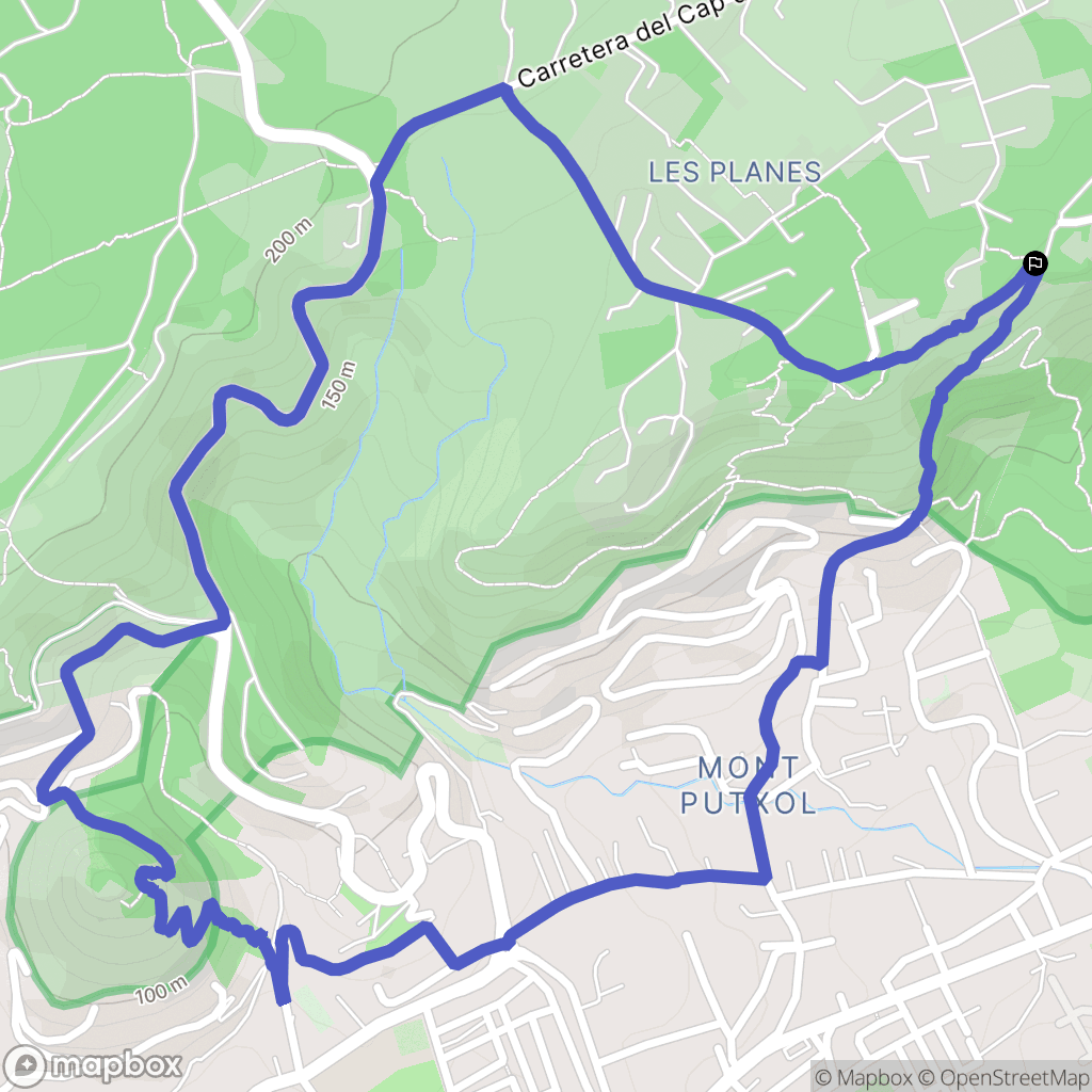 Xàbia : carte du parcours de randonnée - Spain