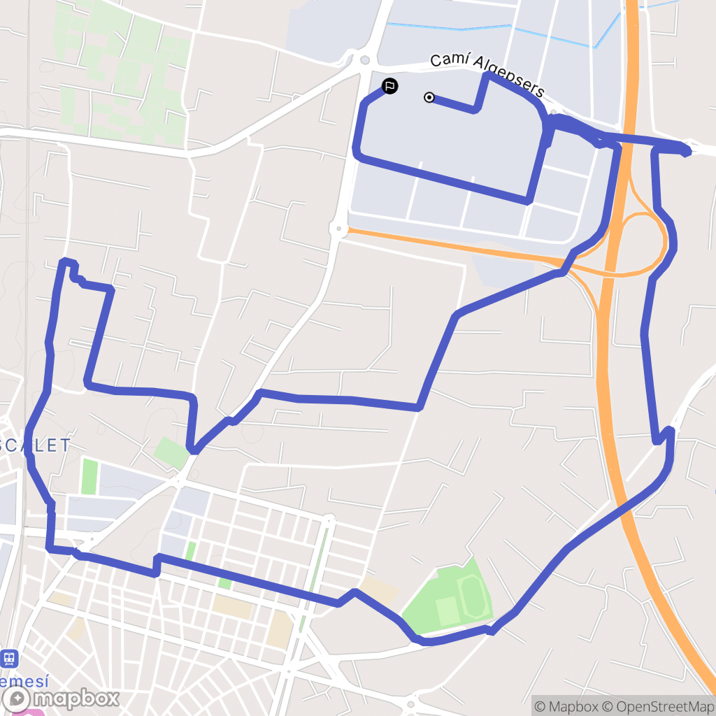 Algemesí : carte du parcours de randonnée - Spain