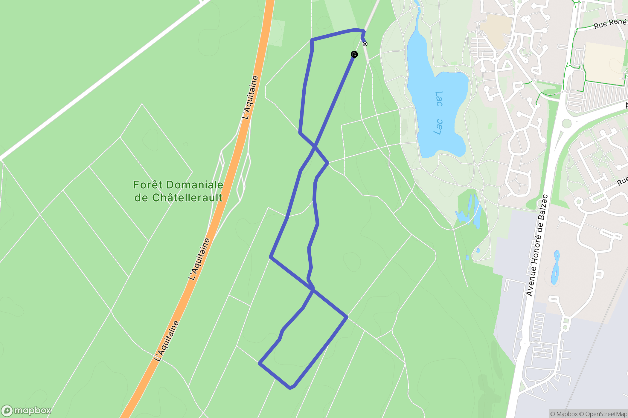 Châtellerault : carte du parcours de randonnée - France