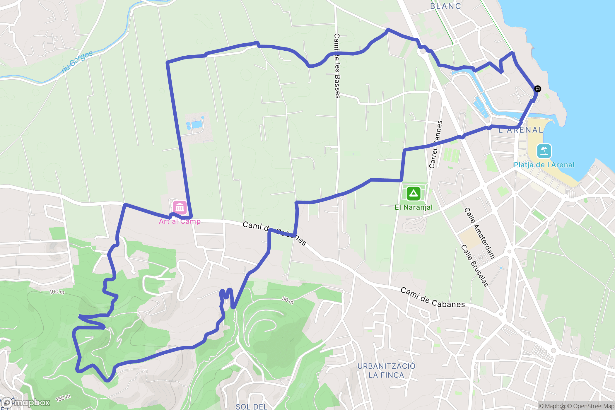 Bahía de Jávea : carte du parcours de randonnée - Spain