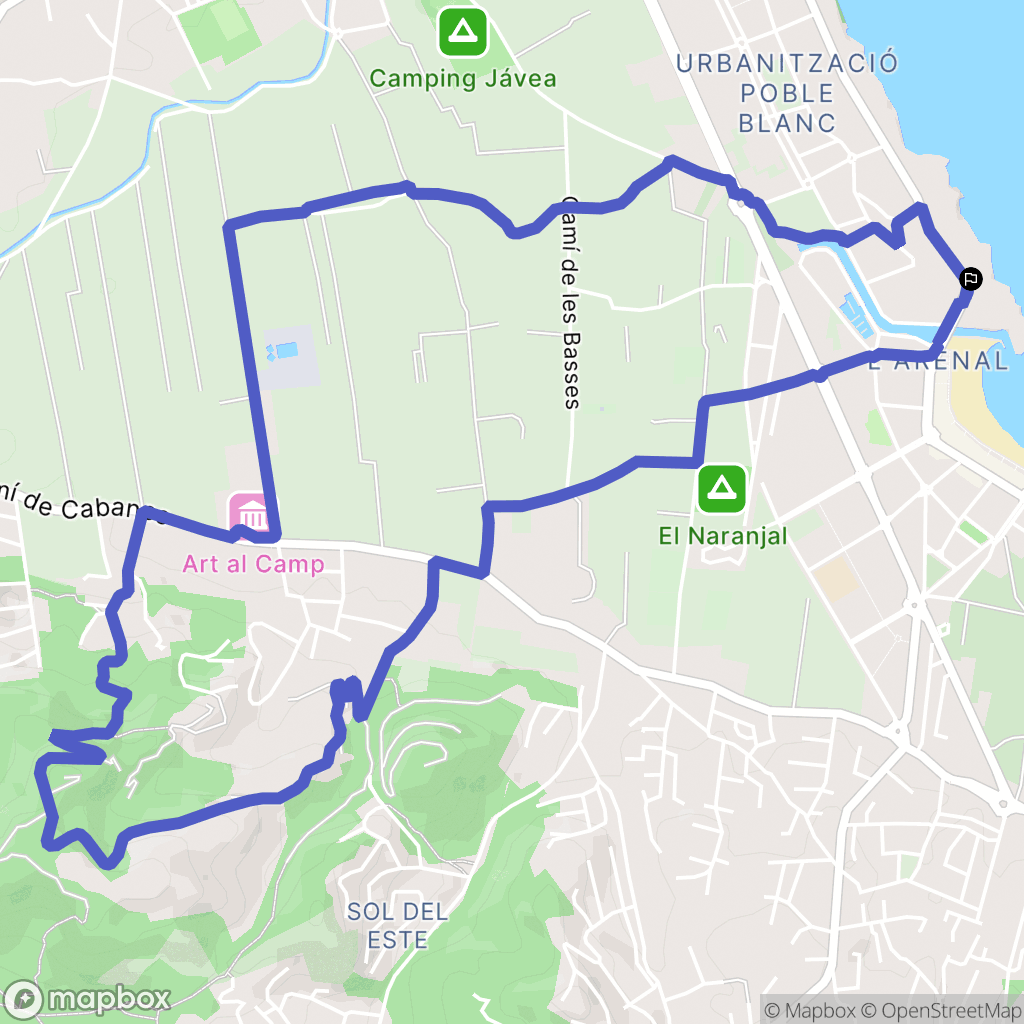 Bahía de Jávea : carte du parcours de randonnée - Spain