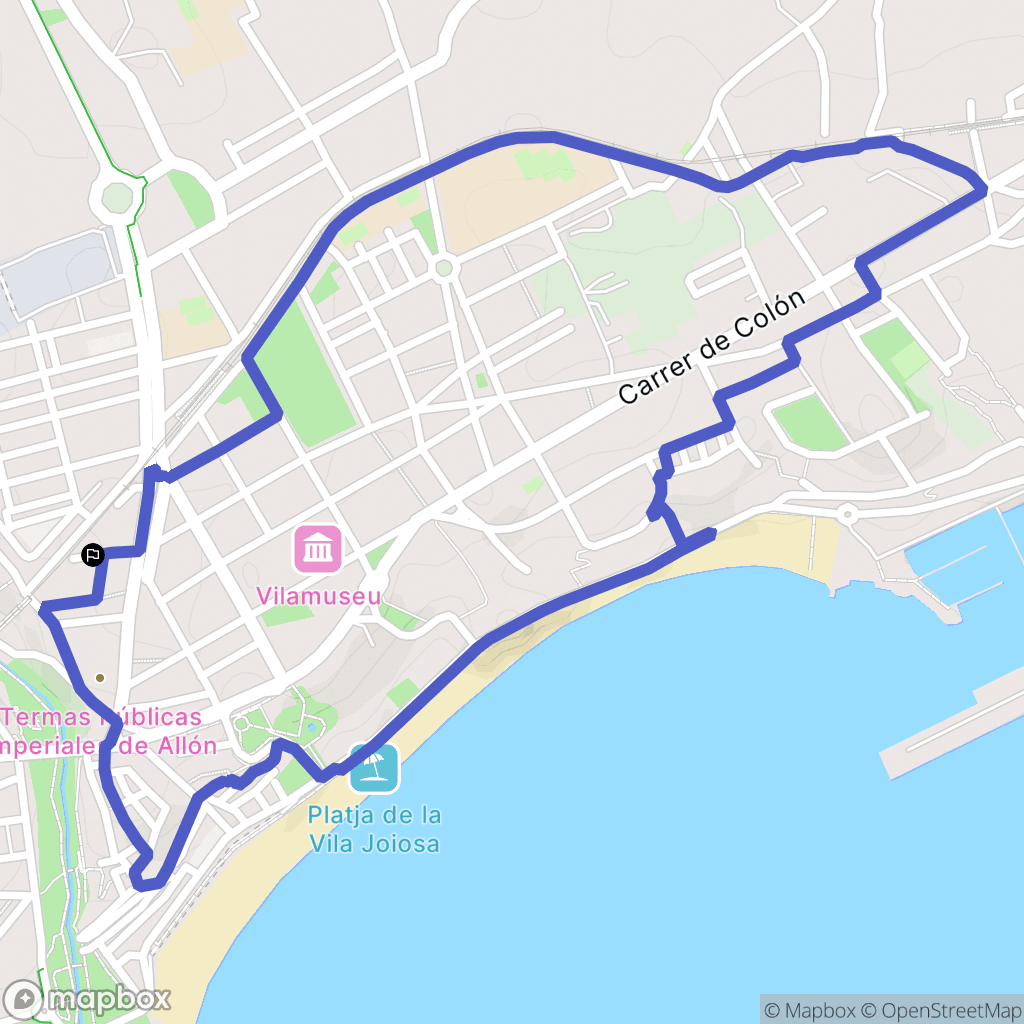 La Vila Joiosa : carte du parcours de randonnée - Spain