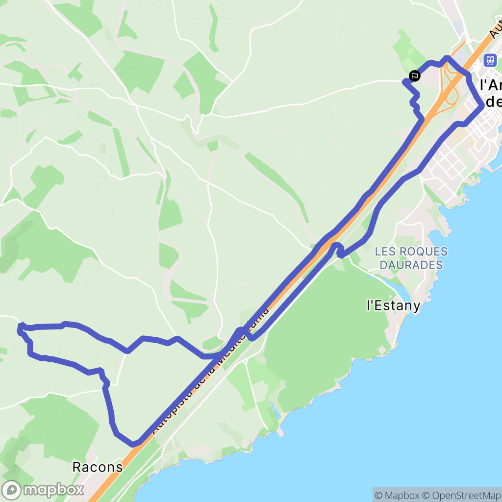 L'Ametlla de Mar : carte du parcours de randonnée - Spain