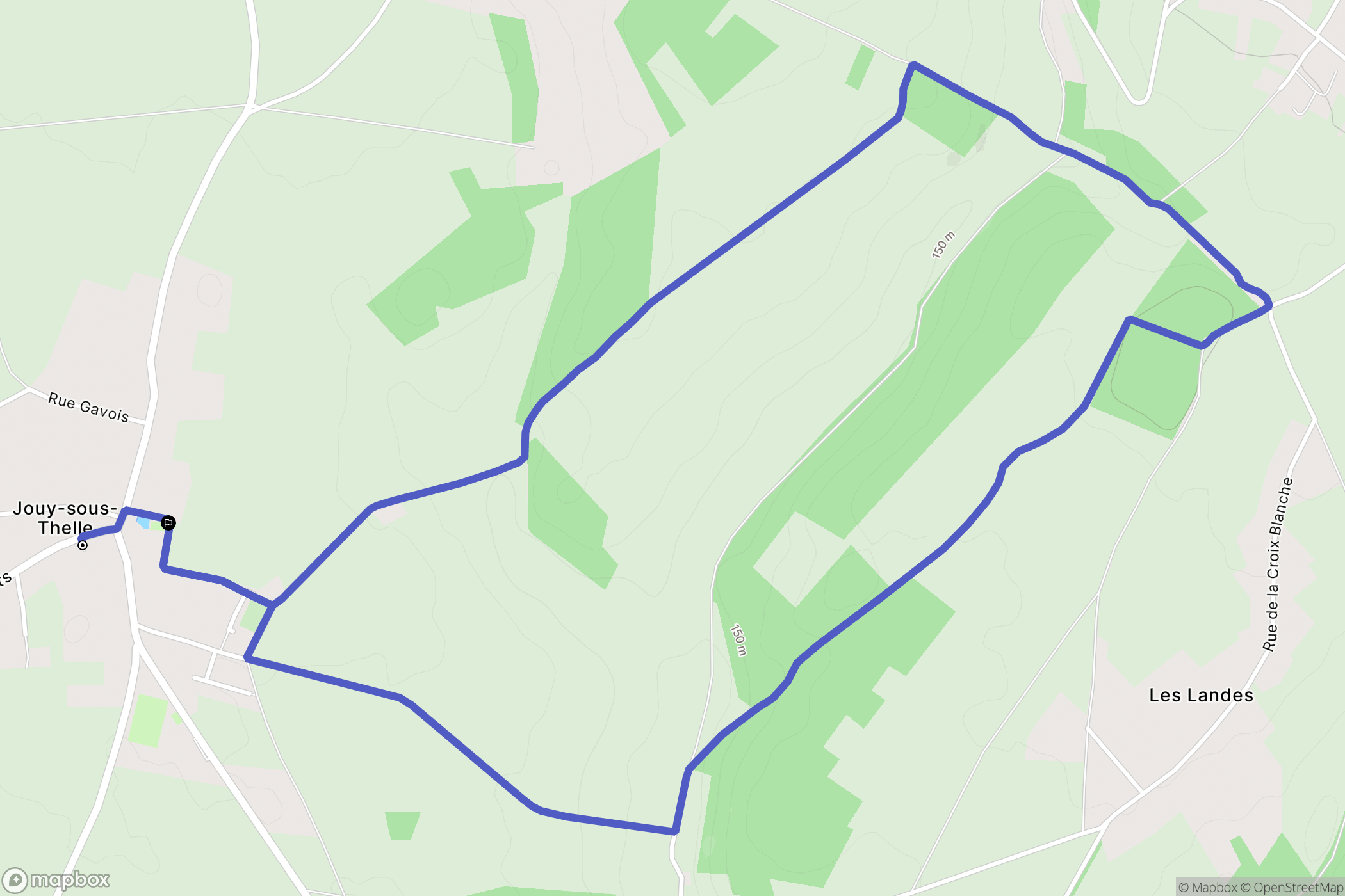 Jouy-sous-Thelle : carte du parcours de randonnée - France