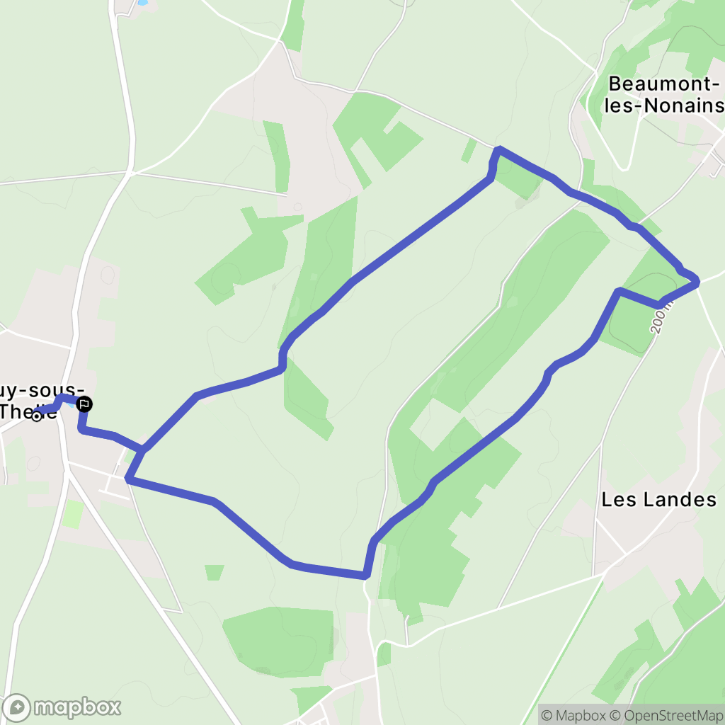 Jouy-sous-Thelle : carte du parcours de randonnée - France